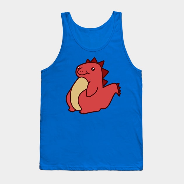 Cute Red Dinosaur Tank Top by saradaboru